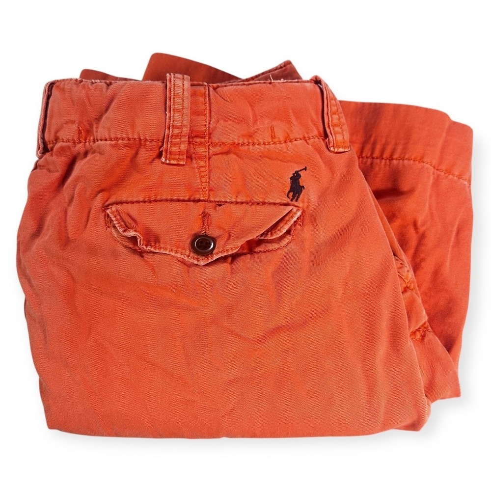Polo Ralph Lauren Mens Orange Cotton Drawstring Chino Shorts Size 33 PCO-39W